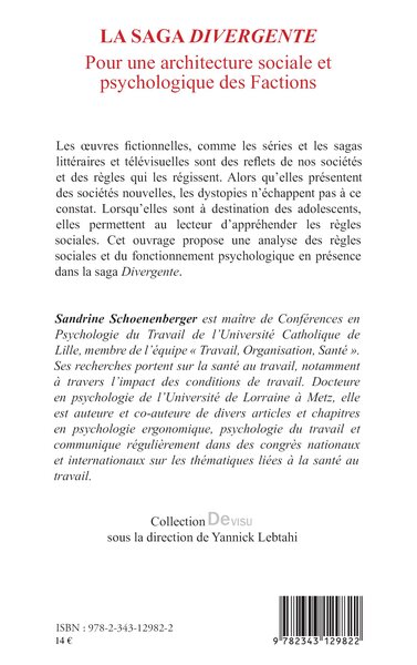 La saga "Divergente", Pour une architecture sociale et psychologique des Factions (9782343129822-back-cover)
