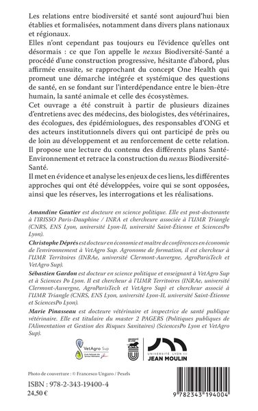 La biodiversité en quête de santé, De nouvelles justifications pour protéger la nature (9782343194004-back-cover)