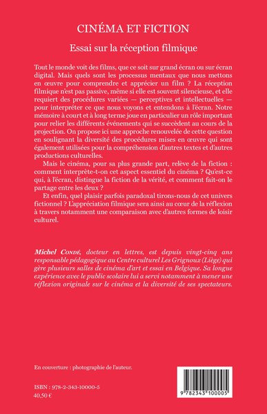 Cinéma et fiction, Essai sur la réception filmique (9782343100005-back-cover)