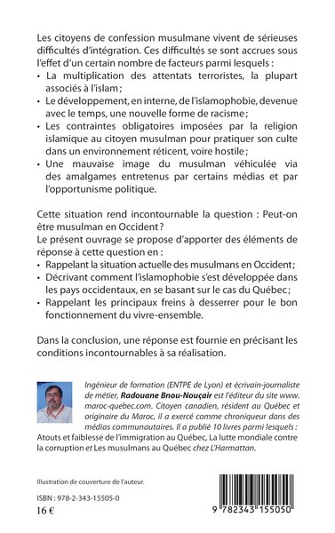 Peut-on être musulman en occident ?, Le cas du Québec (9782343155050-back-cover)