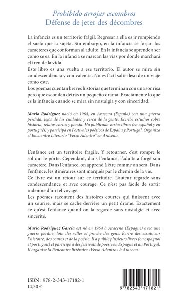 Prohibido arrojar escombros, Défense de jeter des décombres - Bilingue espagnol-français (9782343171821-back-cover)