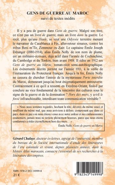 Gens de guerre au Maroc, suivi de textes inédits (9782343149998-back-cover)