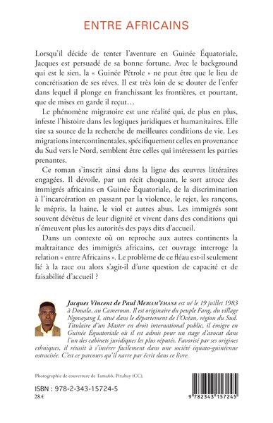 Entre africains, Le malheureux destin des migrants en Guinée Équatoriale (9782343157245-back-cover)