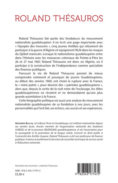 Roland Thésauros, L'itinéraire inachevé du nationalisme guadeloupéen (9782343177472-back-cover)