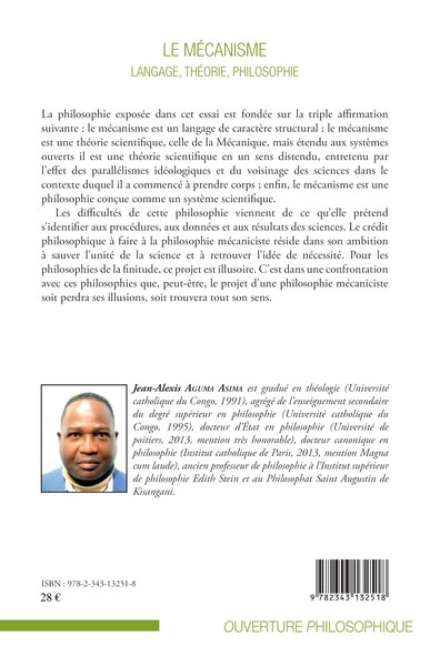 Le mécanisme, Langage, théorie, philosophie - Etude critique (9782343132518-back-cover)