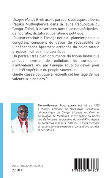 Visages Nande II Denis Paluku Muthogerwa, Essai biographique (9782343184203-back-cover)