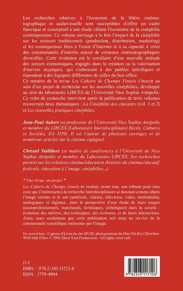 Cahiers de champs visuels, L'économie de la cinéphilie contemporaine (9782343117126-back-cover)