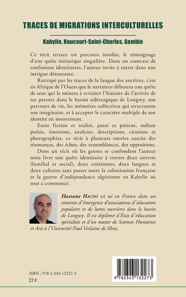 Traces de migrations interculturelles, Kabylie, Haucourt-Saint-Charles, Gambie (9782343132273-back-cover)
