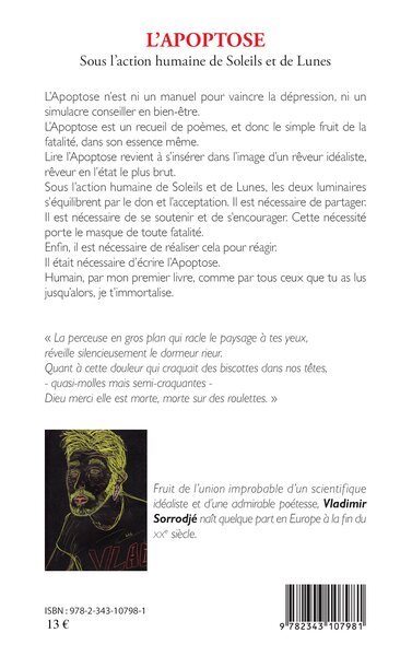 L'Apoptose, Sous l'action humaine de Soleils et de Lunes - Poésie (9782343107981-back-cover)