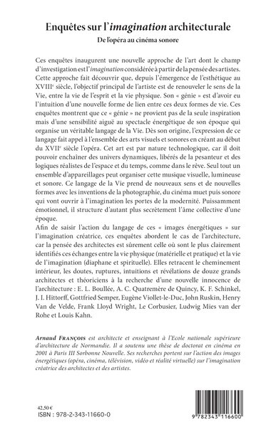 Enquêtes sur l'imagination architecturale, De l'opéra au cinéma sonore (9782343116600-back-cover)