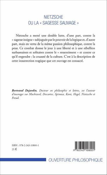 Nietzsche ou la "sagesse sauvage" (9782343108001-back-cover)