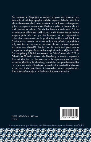 Géographie et Cultures, Imaginaires de la vi(ll)e en hauteur (9782343141350-back-cover)