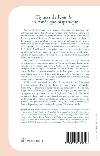 Figures de l'Outsider en Amérique hispanique (9782343173344-back-cover)