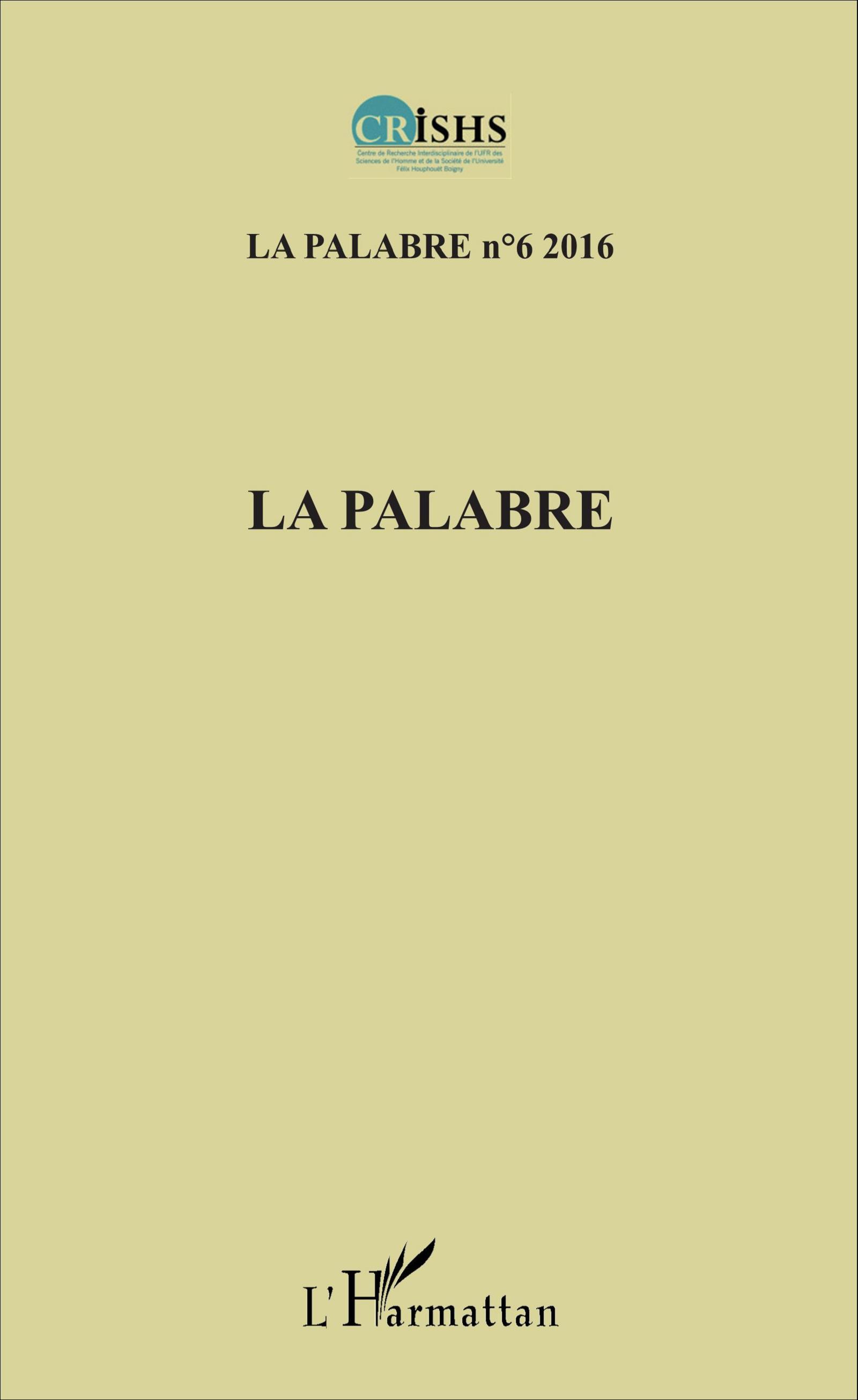 La Palabre, La Palabre n°6 2016 (9782343103372-front-cover)