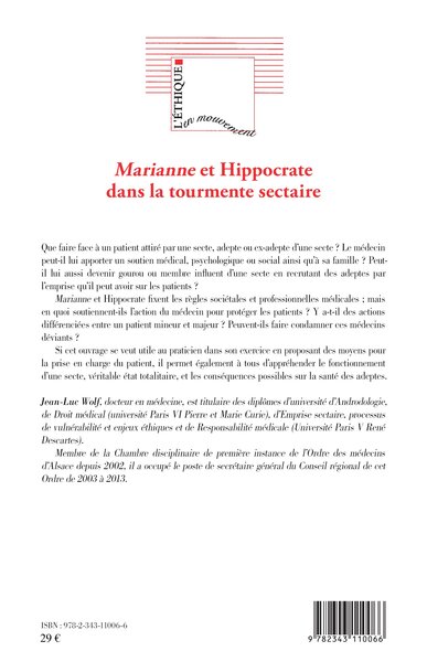 Marianne et Hippocrate dans la tourmente sectaire (9782343110066-back-cover)