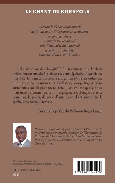 Le chant du Korafola, Poésie (9782343144269-back-cover)