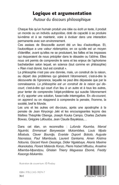 Logique et argumentation, Autour du discours philosophique (9782343190747-back-cover)