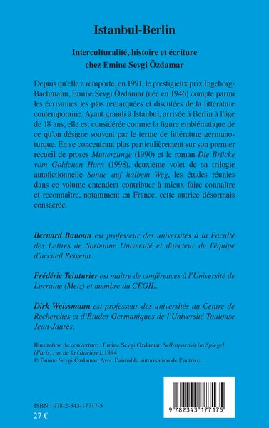 Istanbul-Berlin, Interculturalité, histoire et écriture chez Emine Sevgi Özdamar (9782343177175-back-cover)