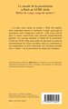 Le monde de la prostitution à Paris au XVIIIe siècle, Métier de corps, corps de métier ? (9782343158495-back-cover)