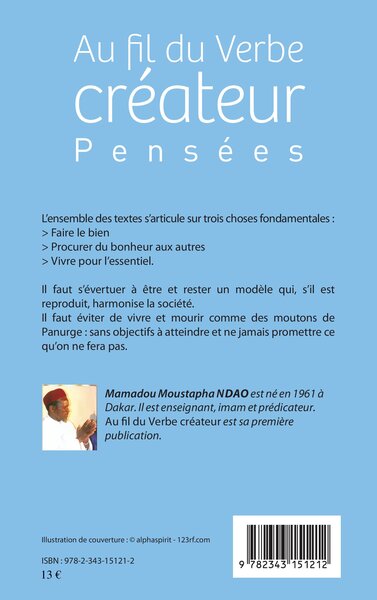 Au fil du verbe créateur, Pensées (9782343151212-back-cover)