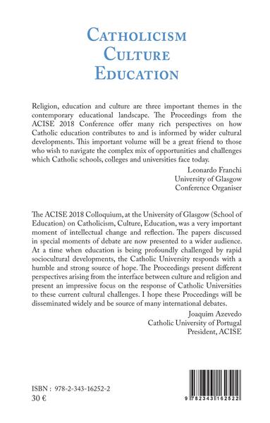 Catholicism Culture Education (9782343162522-back-cover)