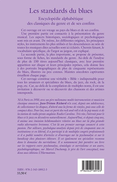 Les standards du blues, Encyclopédie alphabétique des classiques du genre et de ses confins (9782343189123-back-cover)