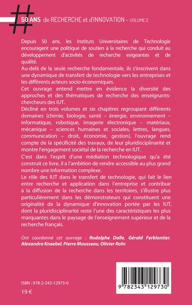 50 ans de recherche et d'innovation, Volume 2 (9782343129730-back-cover)