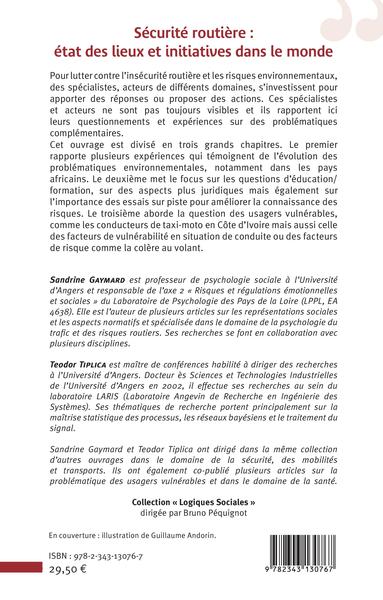 Sécurité routière : état des lieux et initiatives dans le monde (9782343130767-back-cover)