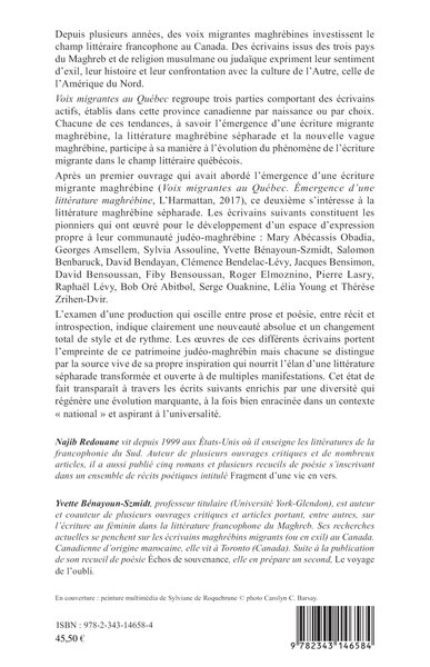 Littérature maghrébine sépharade, Voix migrantes au Québec - Volume 2 (9782343146584-back-cover)