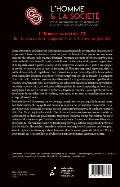 L'Homme et la Société, L'Homme-machine II, Du travailleur augmenté à l'homme augmenté (9782343158730-back-cover)