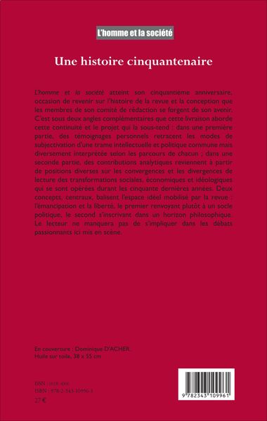 L'Homme et la Société, Une histoire cinquantenaire (9782343109961-back-cover)