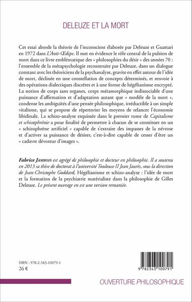 Deleuze et la mort, Chemins dans l'Anti-Oedipe (9782343100791-back-cover)