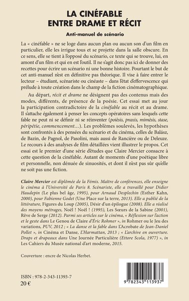 La cinéfable entre drame et récit, Anti-manuel de scénario (9782343113937-back-cover)