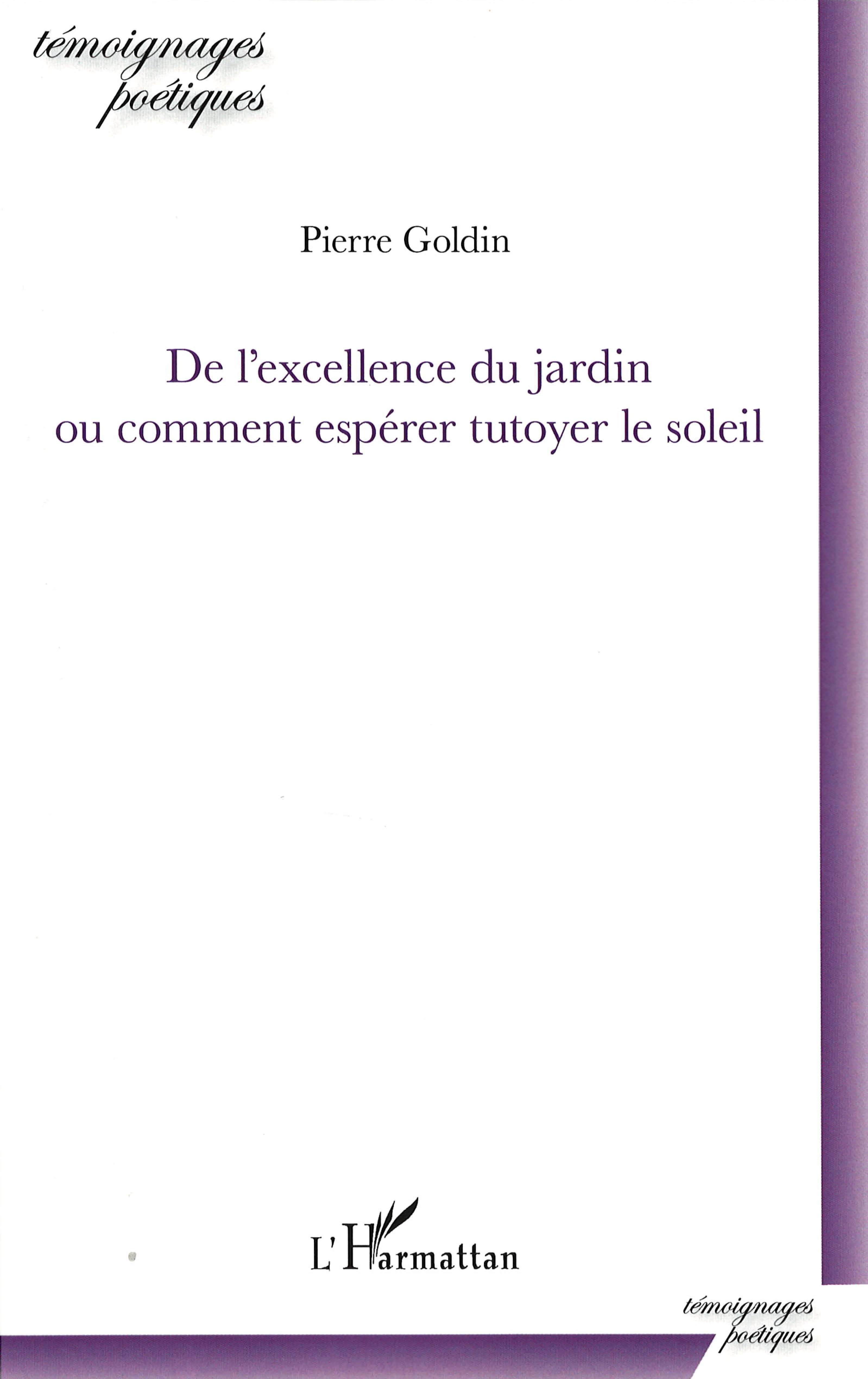 De l'excellence du jardin ou comment espérer tutoyer le soleil (9782343116556-front-cover)