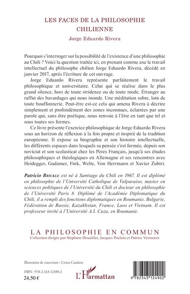 Les faces de la philosophie chilienne, Jorge Eduardo Rivera (9782343124902-back-cover)