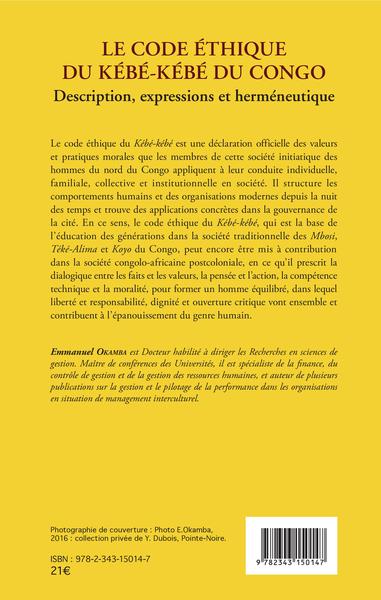 Le code éthique du kébé-kébé du Congo, Description, expressions et herméneutique (9782343150147-back-cover)