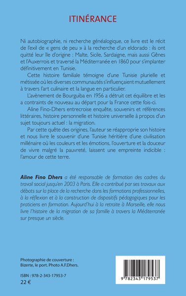 Itinérance, Histoire d'une migration familiale en Méditerranée 1860-1958 (9782343179537-back-cover)