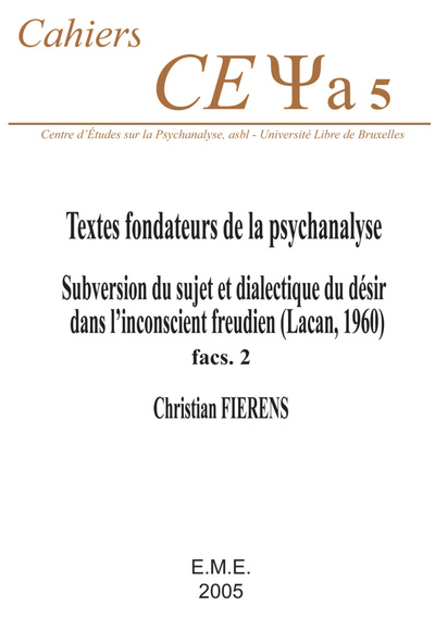 Textes fondateurs de la psychanalyse, - Fasc. 2 (9782930342641-front-cover)