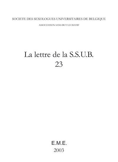 Lettre de la S.S.U.B. 23 (9782930342337-front-cover)