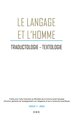 Le Langage et l'Homme, Traductologie, textologie, Hommage à Georges Lurquin - 2001 - 36.1 (9782930342009-front-cover)