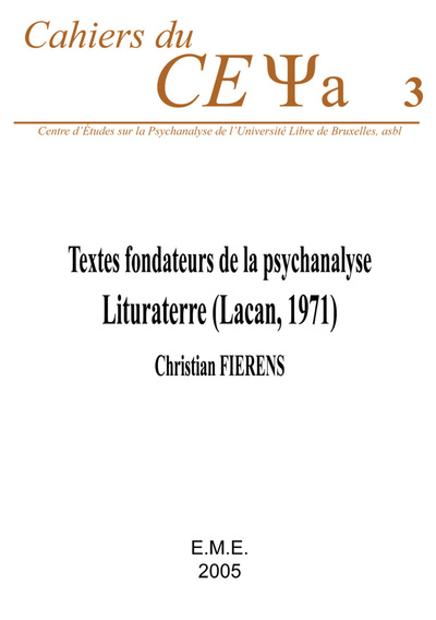 Textes fondateurs de la psychanalyse : &quotLituraterre&quot (Lacan, 1971) (9782930342627-front-cover)