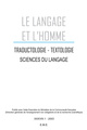 Le Langage et l'Homme, Traductologie, textologie, sciences du langage (9782930342160-front-cover)