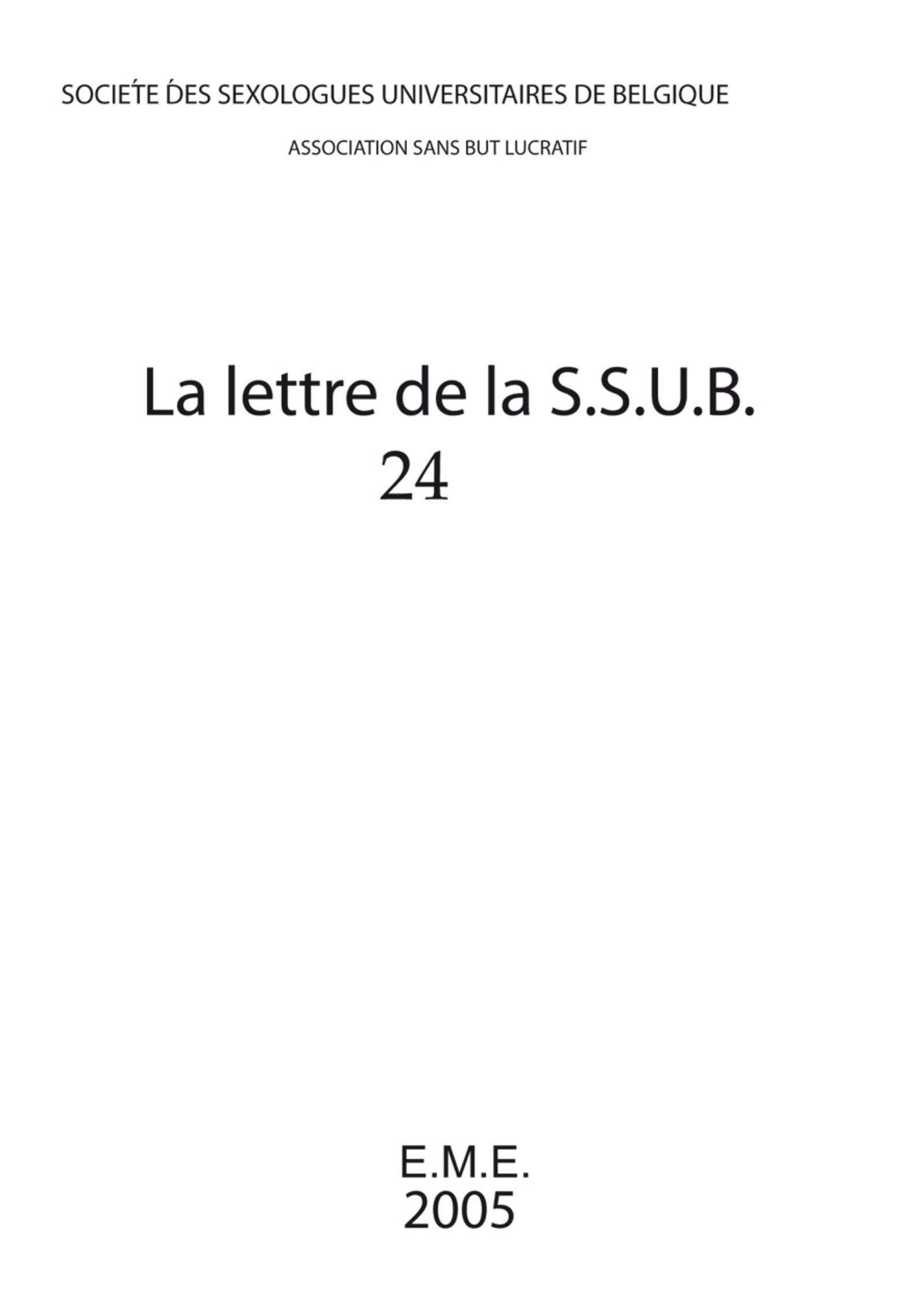 Lettre de la S.S.U.B. 24 (9782930342474-front-cover)