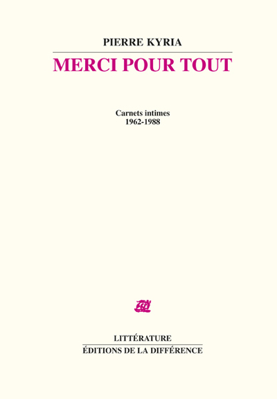 Merci pour tout - Carnets intimes 1962-1988 (9782729119294-front-cover)