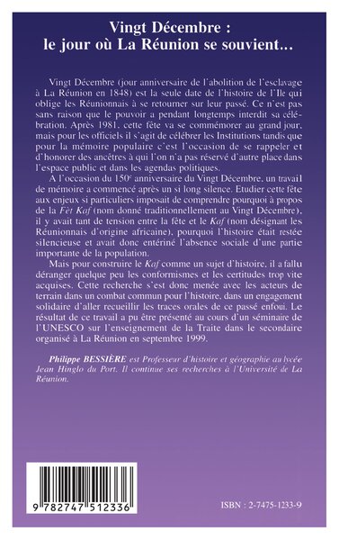 VINGT-DÉCEMBRE : LE JOUR OÙ LA RÉUNION SE SOUVIENT (9782747512336-back-cover)