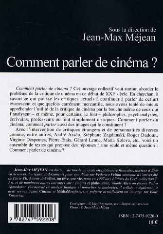 Comment parler de cinéma ? (9782747592208-back-cover)