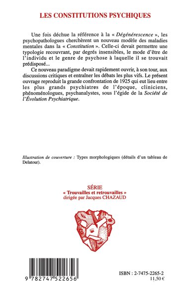 LES CONSTITUTIONS PSYCHIQUES (9782747522656-back-cover)