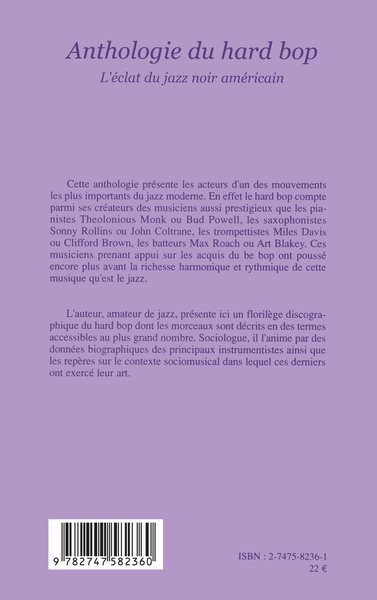 Anthologie du hard bop, L'éclat du jazz noir américain (9782747582360-back-cover)