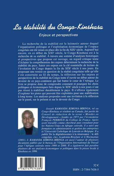 La stabilité du Congo-Kinshasa, Enjeux et perspectives (9782747574389-back-cover)