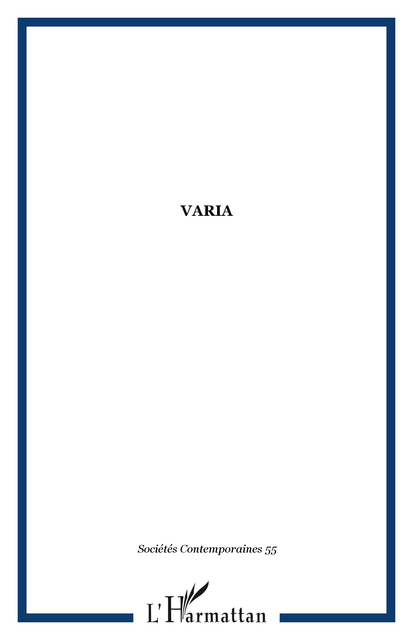 Sociétés Contemporaines, Varia (9782747574457-front-cover)